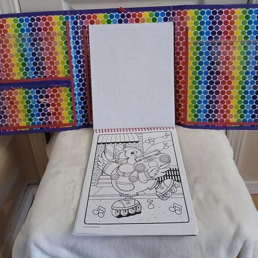 Lisa Frank 90s style Tikanni trifold portfolio with handles & activity book